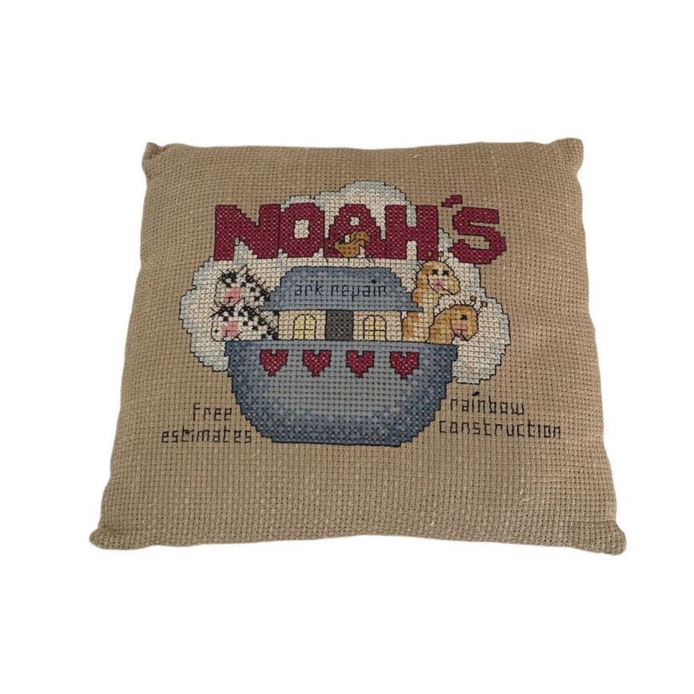 Noah’s Ark Tan Pillow Repair Free Estimates Rainbow Construction Red Green Black
